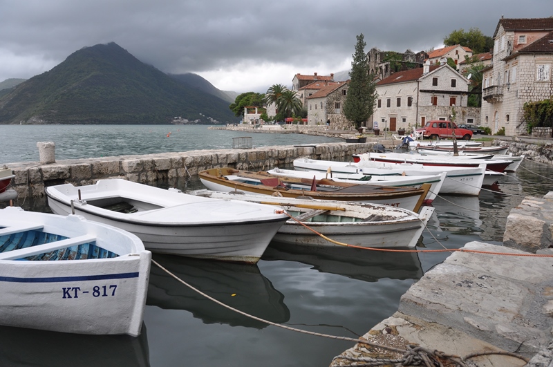 Havnen i Perast i Montenegro