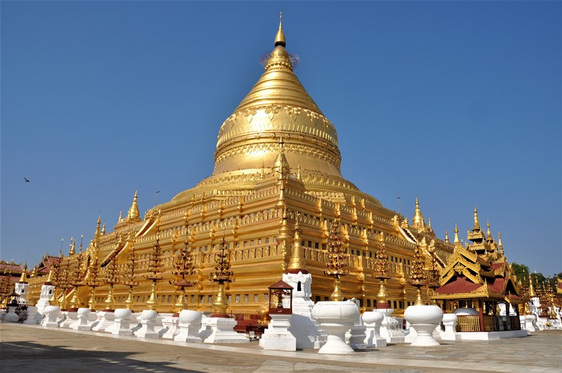 Guldtempel i Bagan, Myanmar