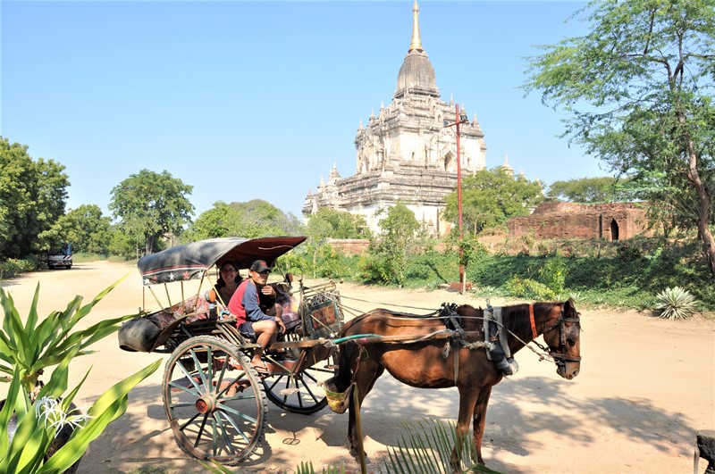 Med hestevogn i Bagan, Myanmar