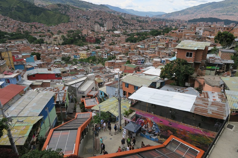 Udsigt over Comuna 13, Medellin, Colombia