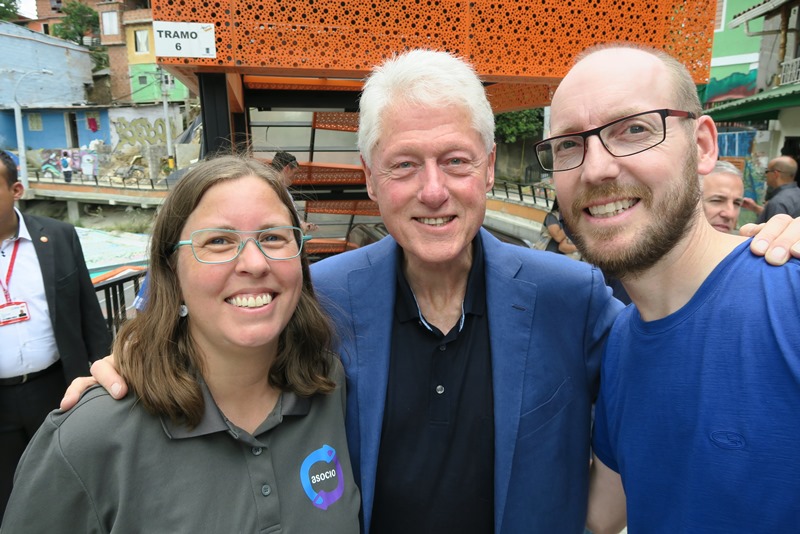 Selfie med Bill Clinton i Comuna 13, Medellin, Colombia