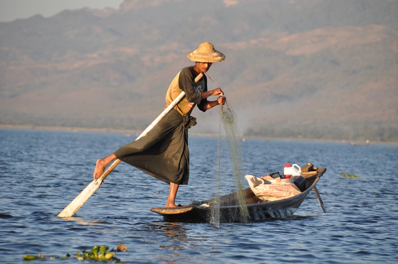 Fisker på Inle-søen, Myanmar