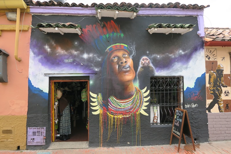 Graffiti på butik, Bogota, Colombia