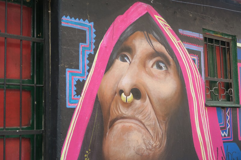 Ikonisk graffiti i Bogota, Colombia
