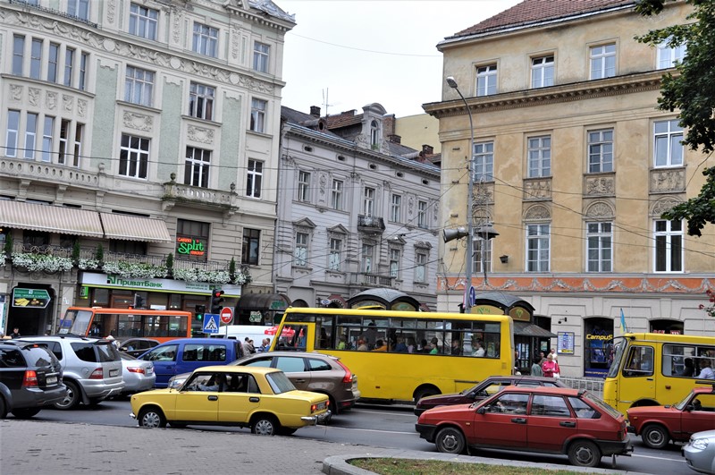 Tæt trafik, Lviv, Ukraine