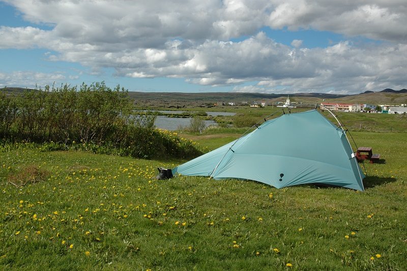 Smukt sted at slå telt op i Island