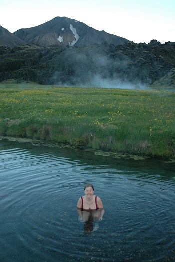En varm kilde i Island