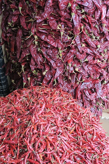 Chilli på markedet i Guadalajara, Mexico